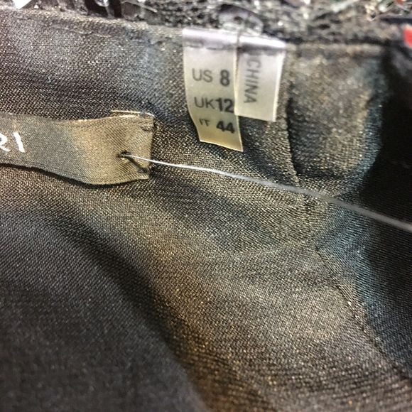 Tahari Black Sequin Dani Skirt Size 8 - Picture 6 of 7